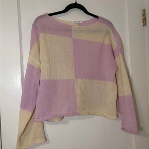 Pastel Block Sweater in Pink and Cream